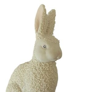 Vtg Dept 56 Textured Bunny Rabbit Bisque Figurine White 1990 Easter Spring 4"